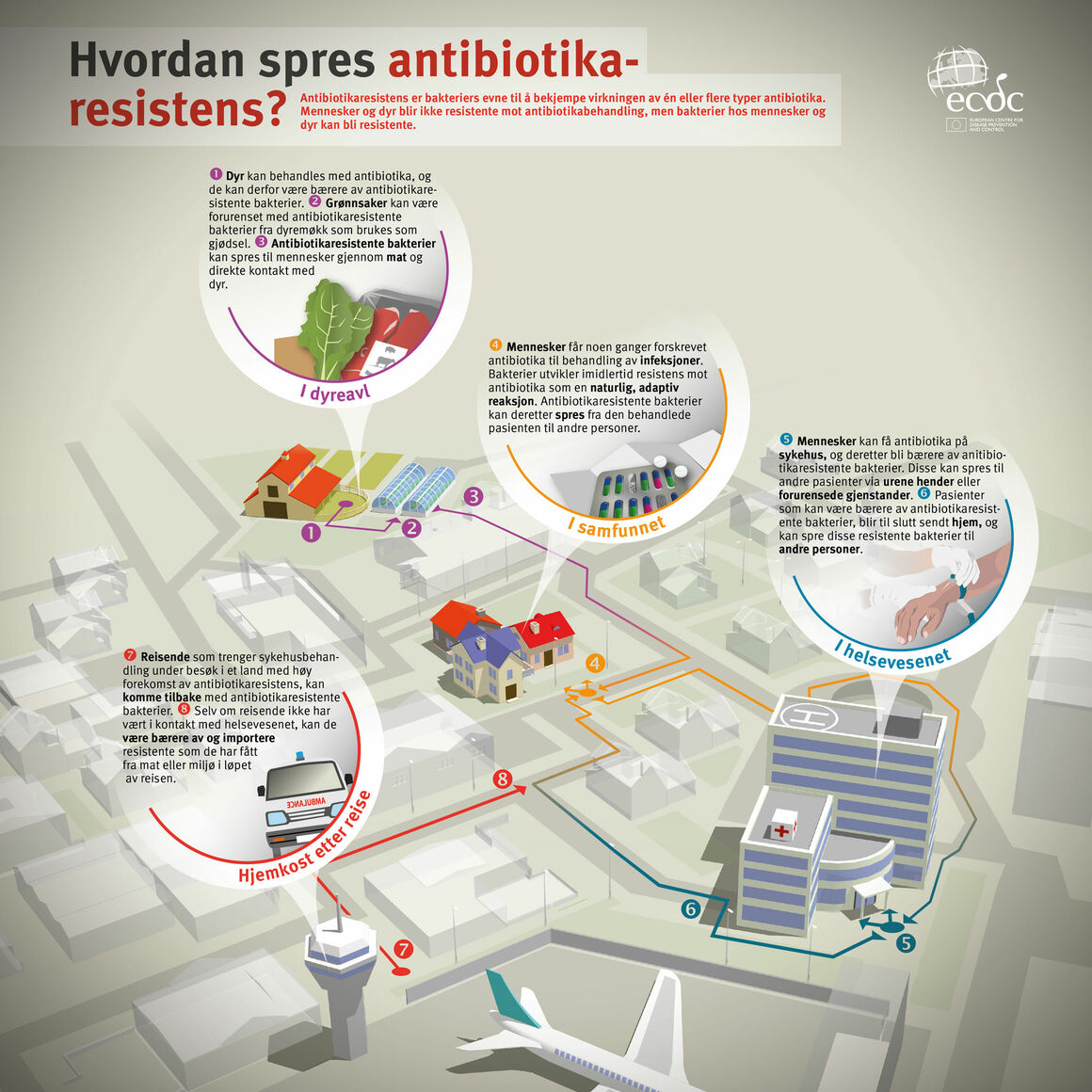 Hvordan spres antibiotikaresistens?