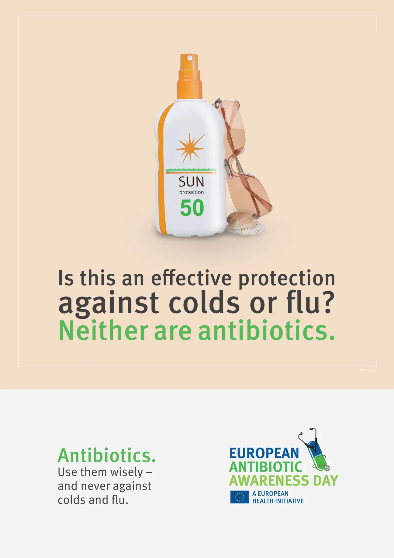 Poster: Is this an effective protection against colds or flu? Neither are antibiotics.