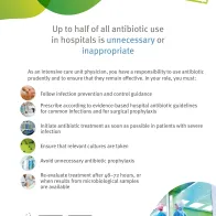 Poster for intensive care unit physicians: Things to do to keep antibiotics working.
