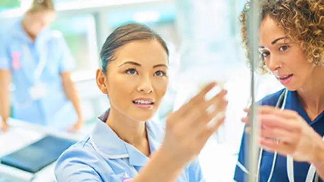 Antibiotics and doctors in a hospital