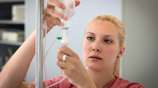 Antibiotics IV in a hospital