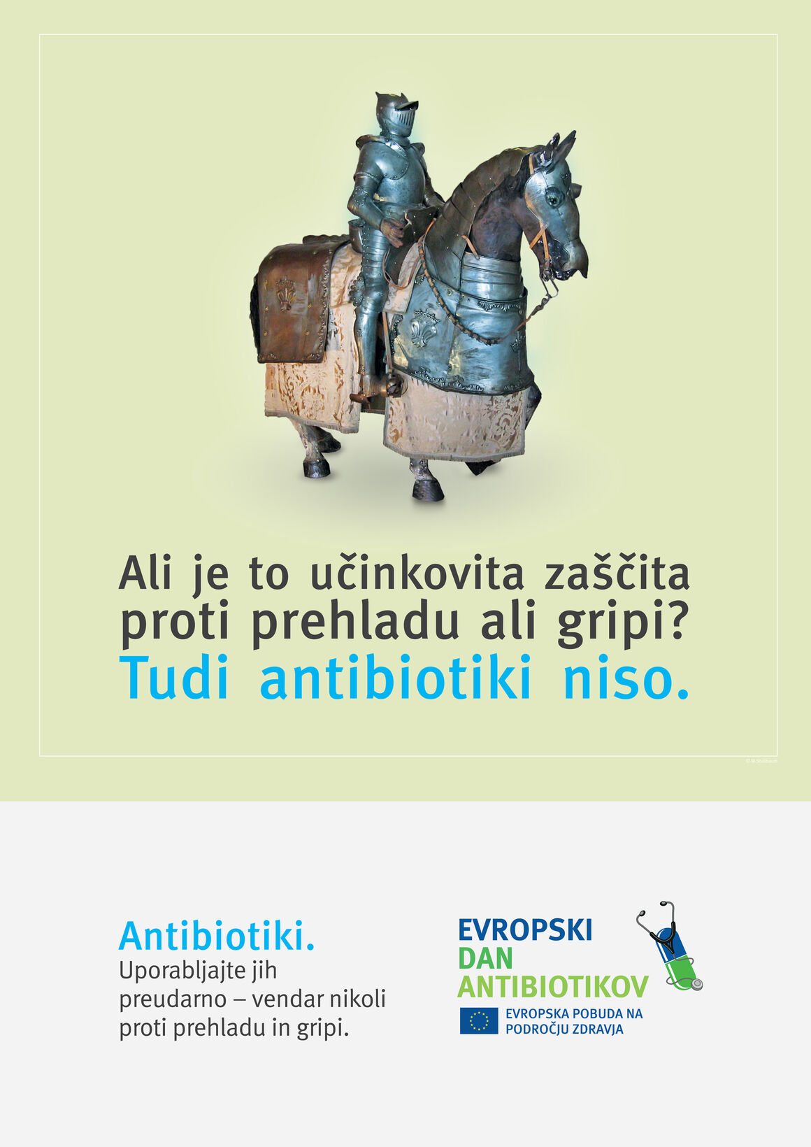 Plakāti: Ali je to učinkovita zaščita proti prehladu ali gripi? Tudi antibiotiki niso.