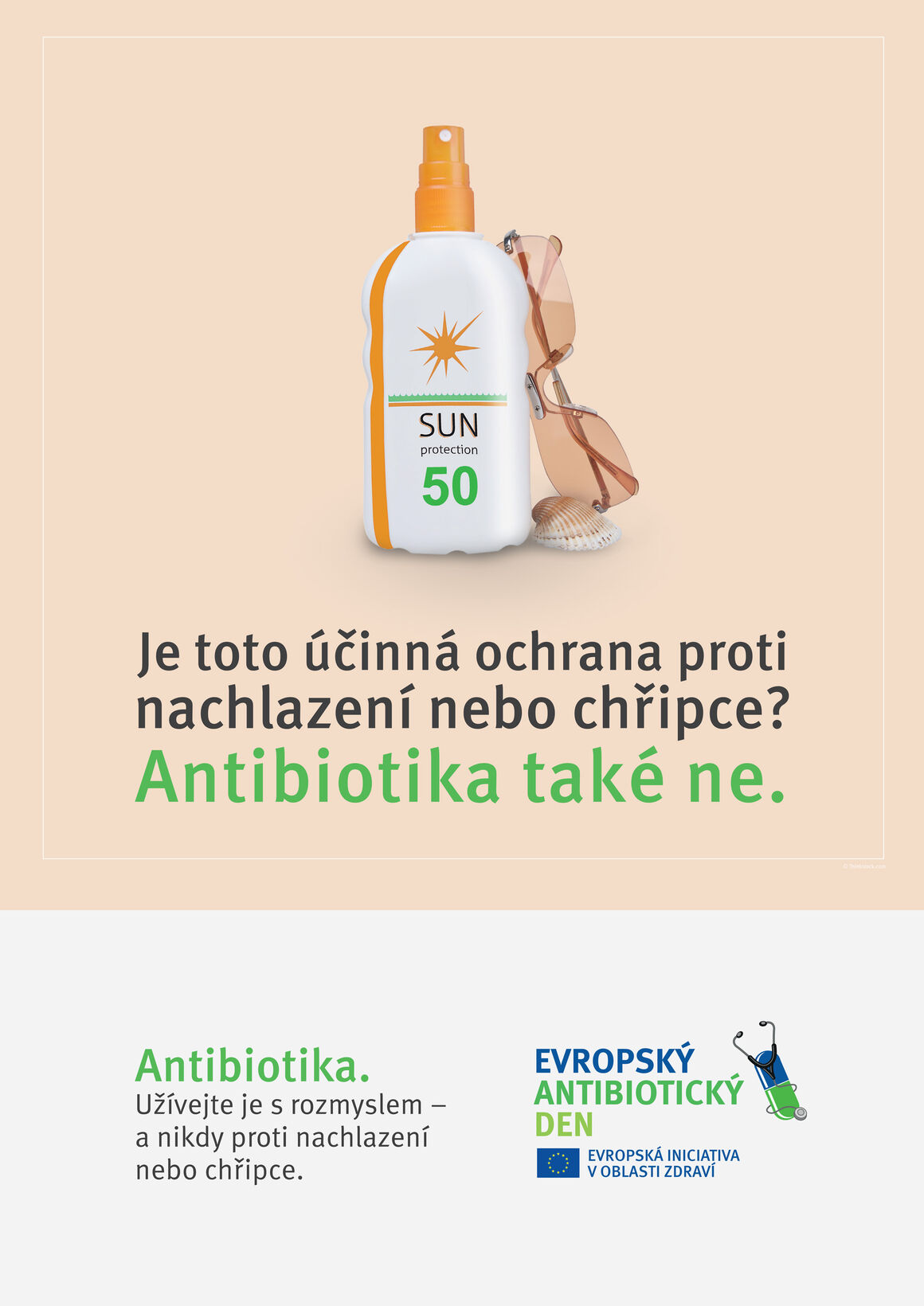 Plakáty: Je toto účinná ochrana proti nachlazení nebo chřipce? Antibiotika také ne.