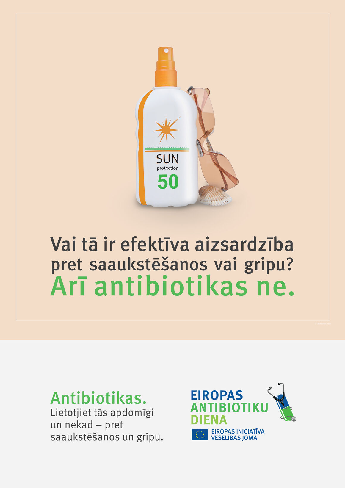 Plakāti: Vai tā ir efektīva aizsardzība pret saaukstēšanos vai gripu? Arī antibiotikas ne.