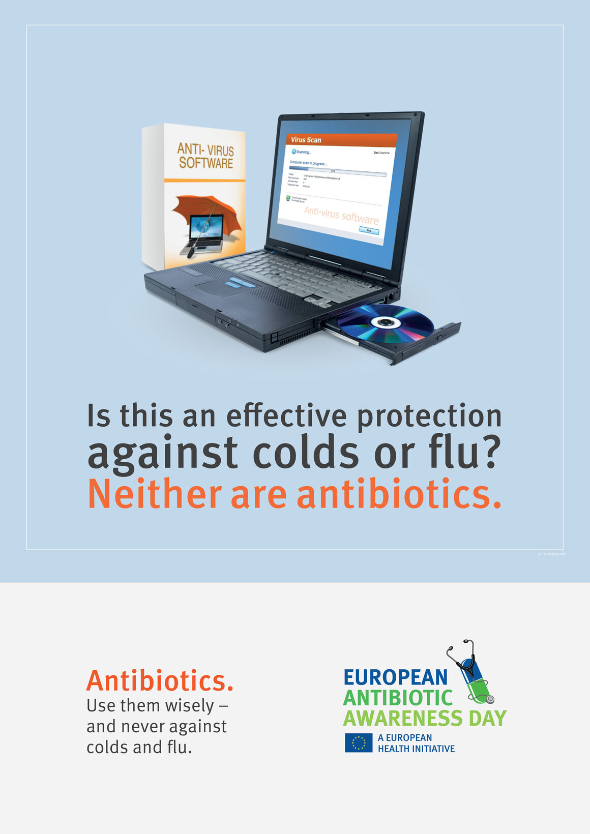 Poster: Is this an effective protection against colds or flu? Neither are antibiotics.