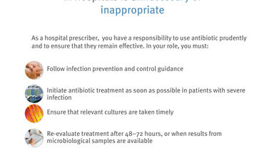 Poster for hospital prescribers: Things to do to keep antibiotics working